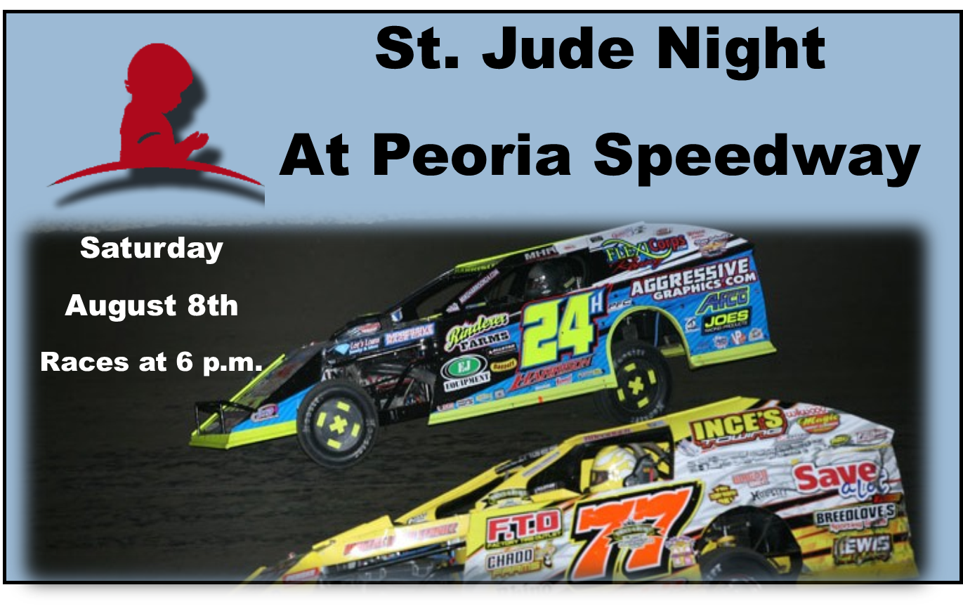 St. Jude Night at Peoria Speedway on Aug. 8th! post thumbnail image