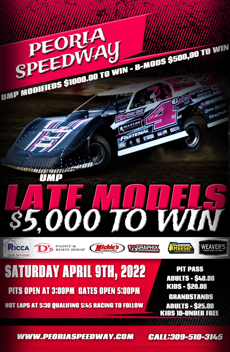 $5,000 to win Late Models this Saturday only 3 classes racing. post thumbnail image