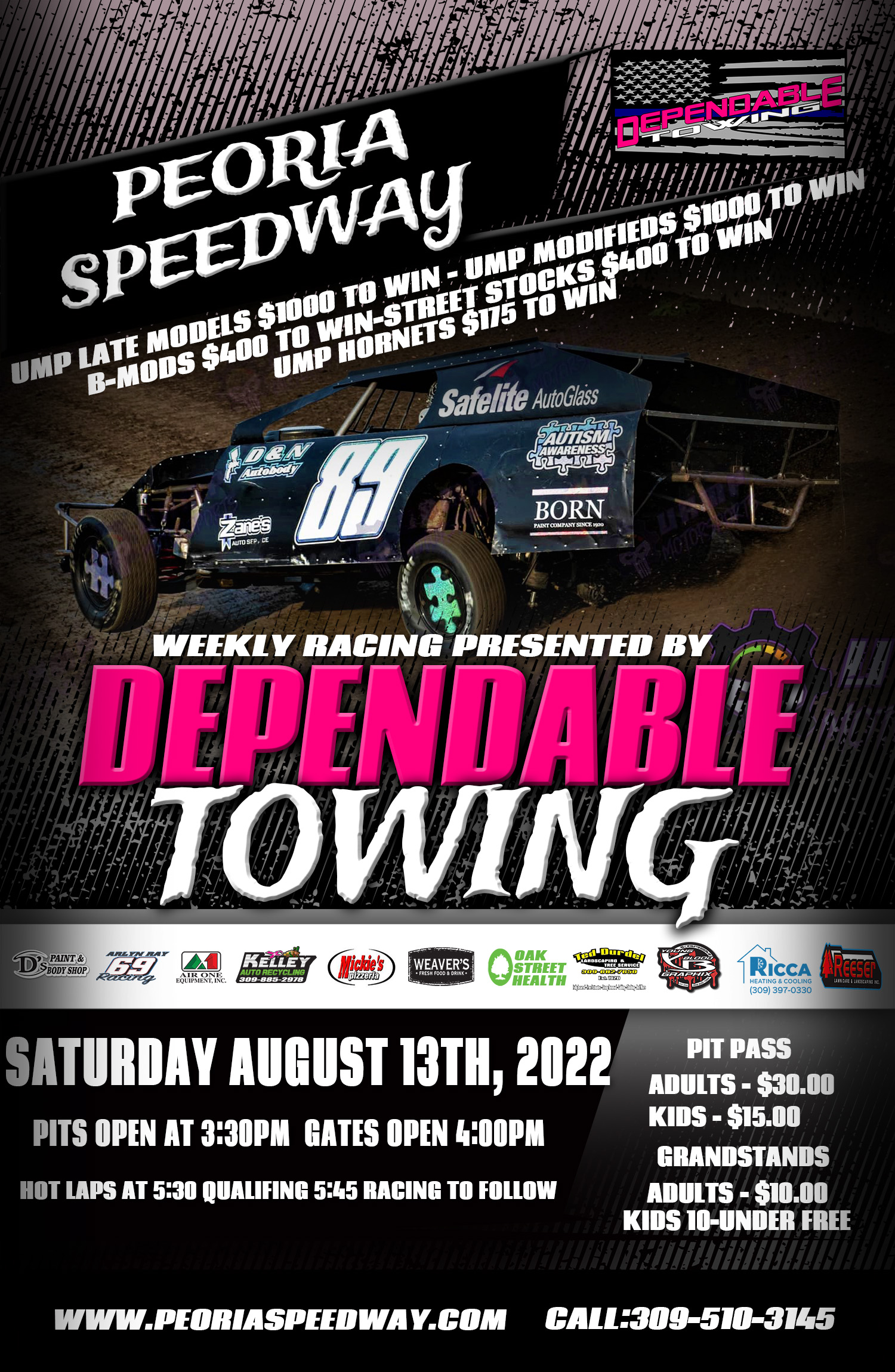 This Saturday is Dependable Towing Night at The Peoria Speedway. post thumbnail image